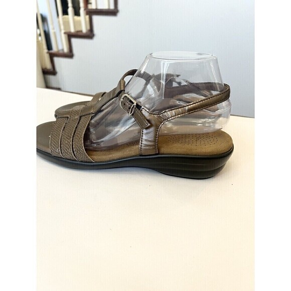 SAS Capri T Strap Sandals Size 10 Leather Classic Comfort Arch Support USA Made - Picture 3 of 10